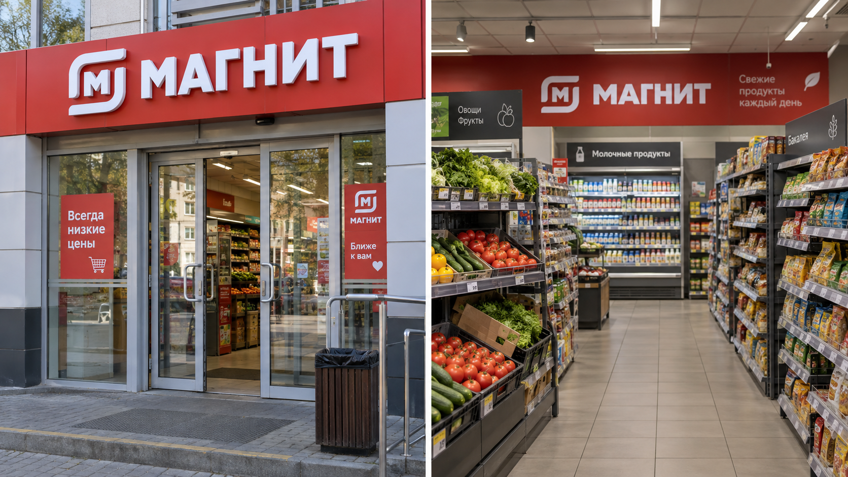Магазин «Магнит»: входная зона и торговый зал